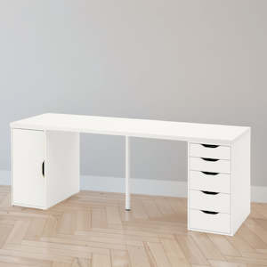 Lagkapten Alex Desk: IKEA LAGKAPTEN / ALEX Desk, 200x60 cm, white drawer/storage