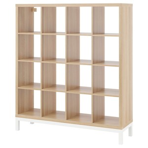 IKEA KALLAX Shelving with underframe, oak effect/white, 147x164 cm