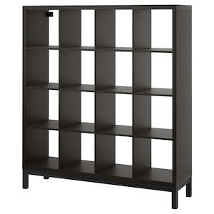 IKEA KALLAX Shelving with underframe, black brown,147x164 cm