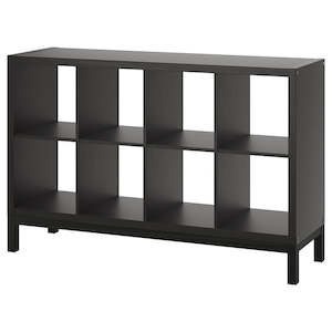IKEA KALLAX Shelving with underframe, black brown, 147x94 cm