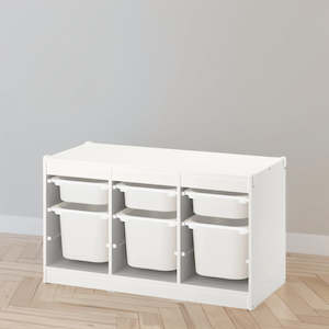 IKEA TROFAST Storage with 6 boxes, white, 99x44x56 cm