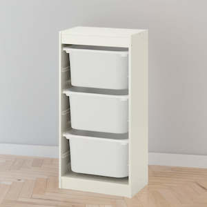 Childrens Storage: IKEA TROFAST storage with 3 boxes, white, 46x30x95 cm