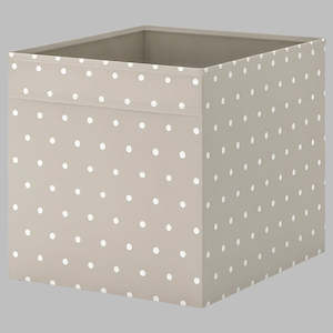 Storage Organisers: IKEA DRONA Box, beige/dotted, fit KALLAX