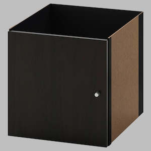 IKEA KALLAX Insert with door, black-brown, 33x33 cm