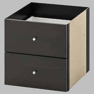 IKEA KALLAX Insert with 2 drawers, black-brown, 33x33 cm