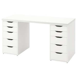 IKEA LAGKAPTEN / 2 ALEX Desk, 140x60 cm, white