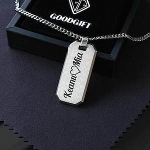 Laser Engraved Jewellery: NZ Made Personalised  Custom Text Necklace