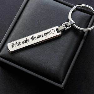NZ Made Personalised Custom Text Bar Keychain