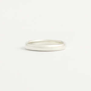 White Gold Wedding Band - 3mm Wide - Rounded - Polished