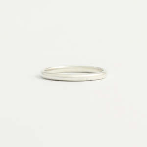 White Gold Wedding Band - 2mm Wide - Rounded - Polished