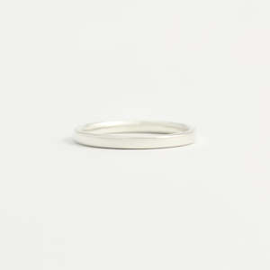 White Gold Wedding Band - 2mm Wide - Flat - Polished