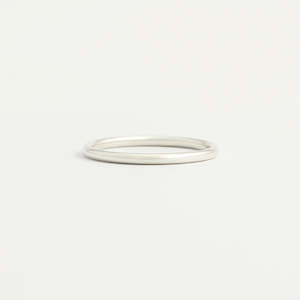 White Gold: White Gold Wedding Band - 1.5mm Wide - Rounded - Polished