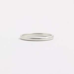 White Gold Wedding Band - 2mm Wide - Rounded - Matte