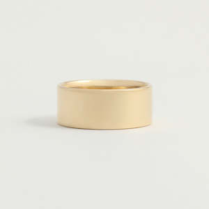 Yellow Gold Wedding Band - 8mm Wide - Flat - Polished