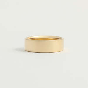Yellow Gold Wedding Band - 6mm Wide - Flat - Polished