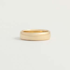 Yellow Gold: Yellow Gold Wedding Band - 5mm Wide - Rounded - Polished