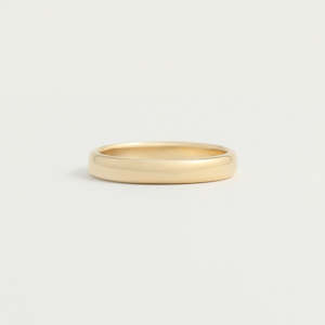 Yellow Gold: Yellow Gold Wedding Band - 3mm Wide - Rounded - Polished
