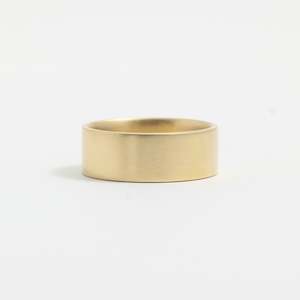 Yellow Gold Wedding Band - 7mm Wide - Flat - Matte