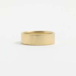 Yellow Gold Wedding Band - 6mm Wide - Flat - Matte