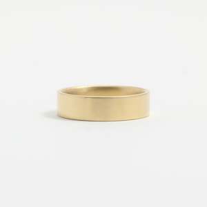 Yellow Gold Wedding Band - 5mm Wide - Flat - Matte
