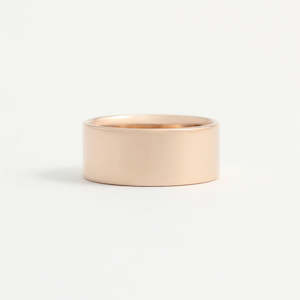 Rose Gold Wedding Band - 8mm Wide - Flat - Polished