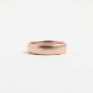 Rose Gold Wedding Band - 6mm Wide - Rounded - Polished