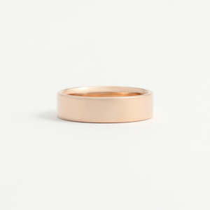 Rose Gold Wedding Band - 5mm Wide - Flat - Polished