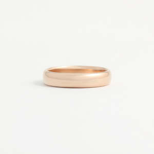 Rose Gold Wedding Band - 4mm Wide - Rounded - Polished