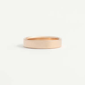 Rose Gold Wedding Band - 4mm Wide - Flat - Polished