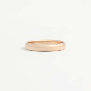 Rose Gold: Rose Gold Wedding Band - 3mm Wide - Rounded - Polished