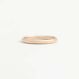 Rose Gold: Rose Gold Wedding Band - 2mm Wide - Rounded - Polished