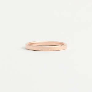 Rose Gold Wedding Band - 2mm Wide - Flat - Polished
