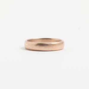 Rose Gold Wedding Band - 4mm Wide - Rounded - Matte