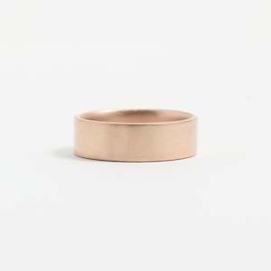 Rose Gold Wedding Band - 6mm Wide - Flat - Matte