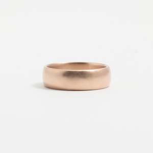 Rose Gold Wedding Band - 6mm Wide - Rounded - Matte