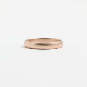 Rose Gold Wedding Band - 3mm Wide - Rounded - Matte