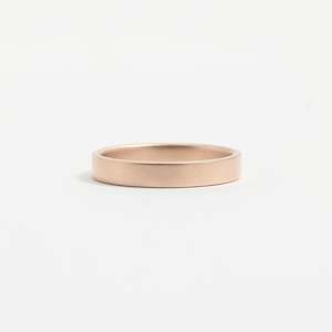 Rose Gold Wedding Band - 3mm Wide - Flat - Matte