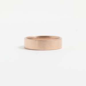 Medium Rings: Rose Gold Wedding Band - 5mm Wide - Flat - Matte