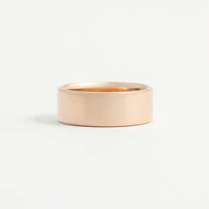 Rose Gold Wedding Band - 7mm Wide - Flat - Polished