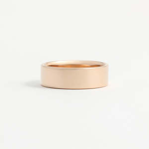 Rose Gold Wedding Band - 6mm Wide - Flat - Polished