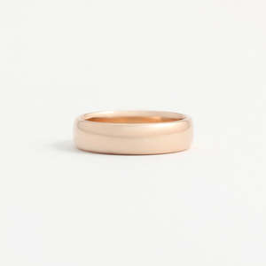 Rose Gold Wedding Band - 5mm Wide - Rounded - Polished