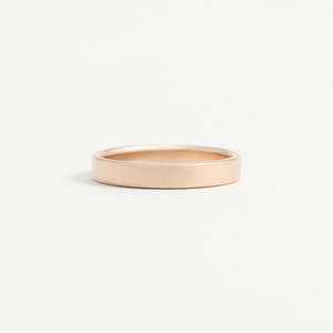 Rose Gold Wedding Band - 3mm Wide - Flat - Polished