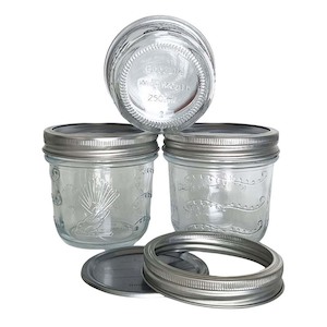 250ml Tapered Preserving Jars with dome & band