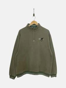 90's Duck Quarterzip Embroidered Vintage Sweatshirt Size L