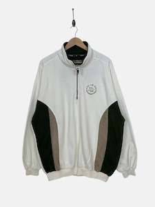 Collared Sweatshirts: 90's Tosani Golf Quarterzip Embroidered Vintage Sweatshirt Size 2XL