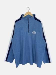 Collared Sweatshirts: 90's Toronto Maple Leafs NHL Embroidered Vintage Light Fleece Quarterzip Sweatshirt Size 2XL-3XL