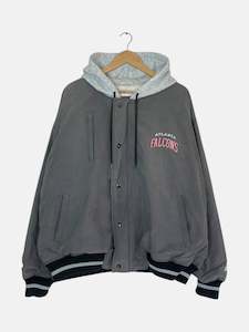 Grey: 90's Starter NFL Atlanta Falcons Embroidered Vintage Jacket Size 2XL