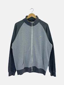 Grey Sweatshirts: 90's Nautica Embroidered Vintage Zip-up Sweatshirt Size L-XL