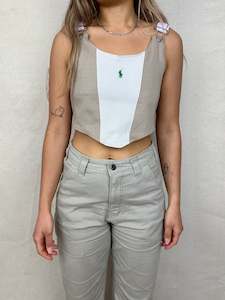 90's Reworked Ralph Lauren Embroidered Vintage Corset Size 8