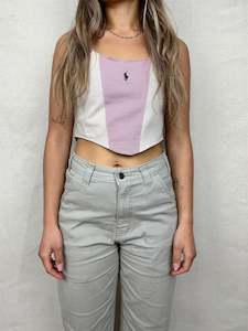 90's Reworked Ralph Lauren Embroidered Vintage Corset Size 8